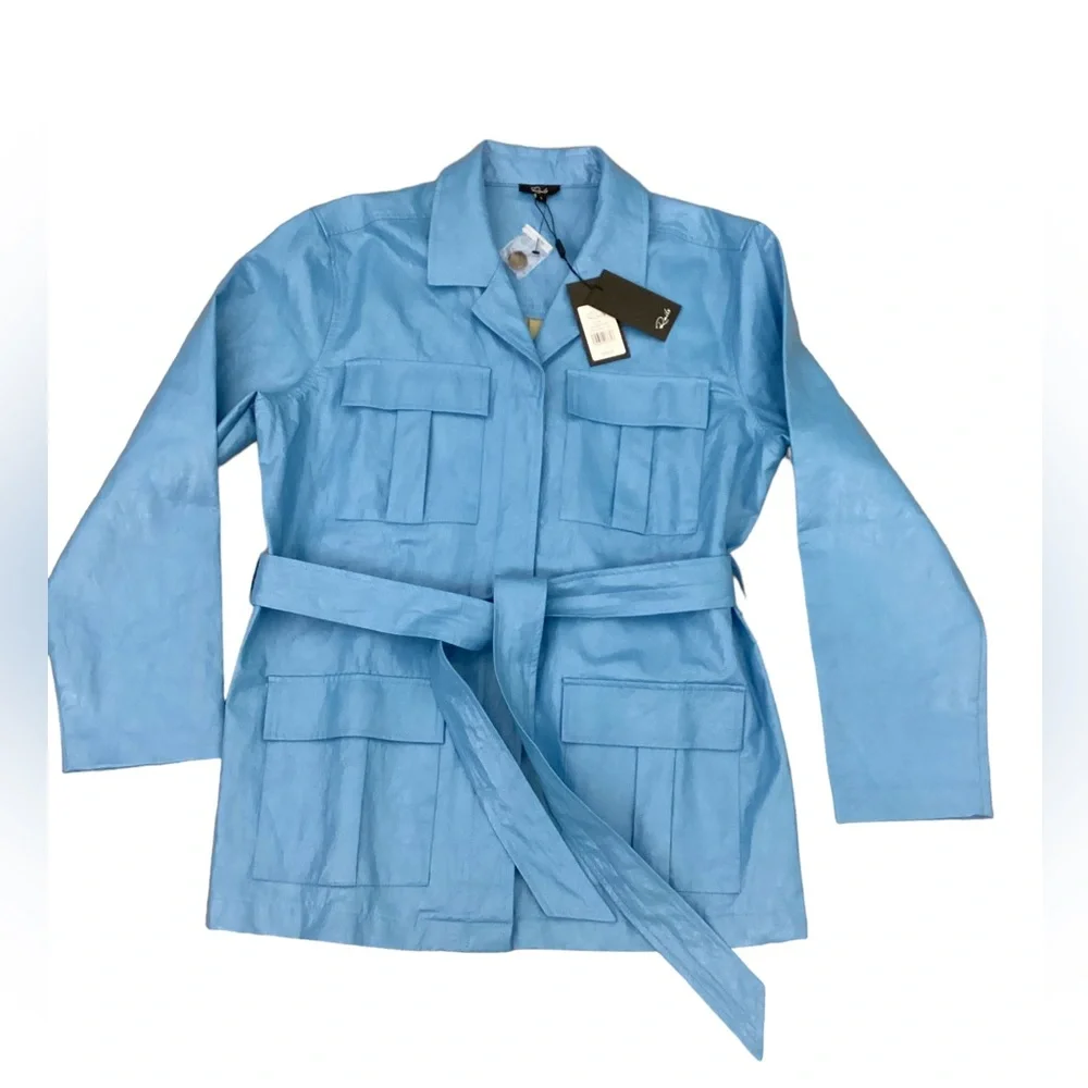 NWT Rails The Romily Vegan Leather Utility, Safari jacket in Bluestone Size L - Picture 8 of 15